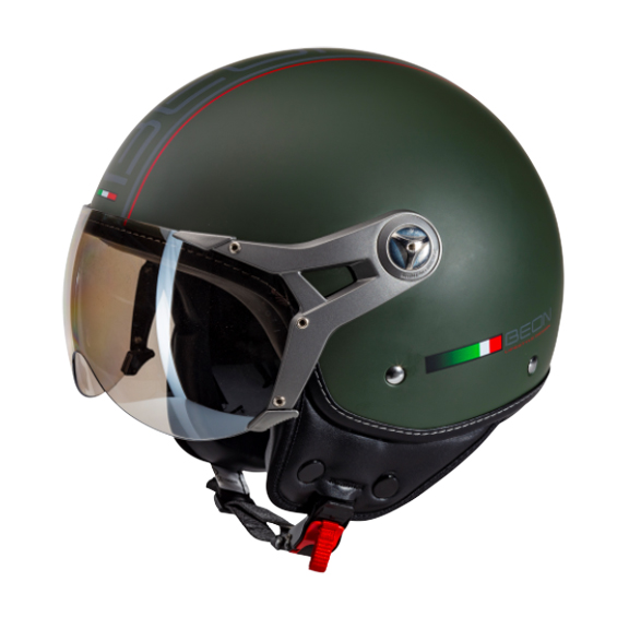 tv materiaal Tactiel gevoel BEON Design-B Army Green – Jethelm met vizier, brommer, scooter - Motomasu  | Koop Je Scooter Helm Online